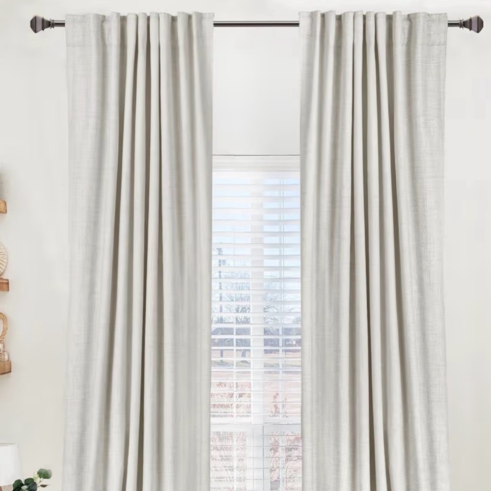 🆕100% Blackout Shield Linen Blackout Curtains for Bedroom 84 Inches Long